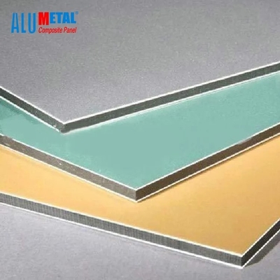 Почищенные щеткой панели стены панели 4mm PVDF алюминиевые составные 0.3mm алюминиевые