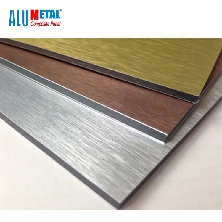 Alumetal почистило стены ACP строительных материалов цвет щеткой внутренней декоративный обшивая панелями штейновый